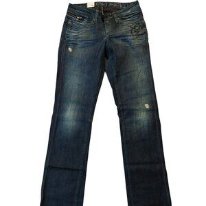 G-Star Raw Spark Straight Leg Dual Embro Fetch Denim Blue Jeans Sz 26 NWT